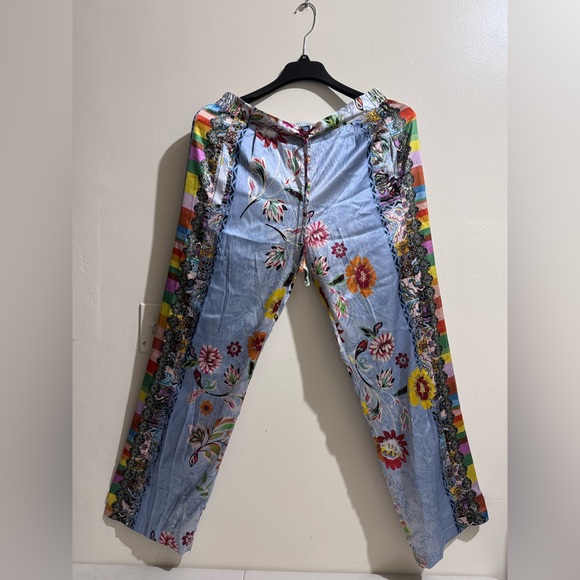 Johnny Was Pants - Johnny Was Multicolor Floral Wide Leg Pants